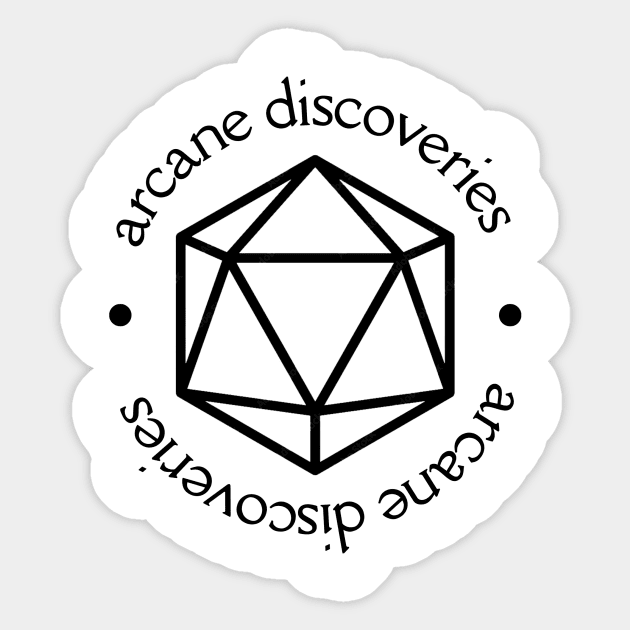 Arcane Discoveries Logo (Black) Sticker by Arcane Discoveries